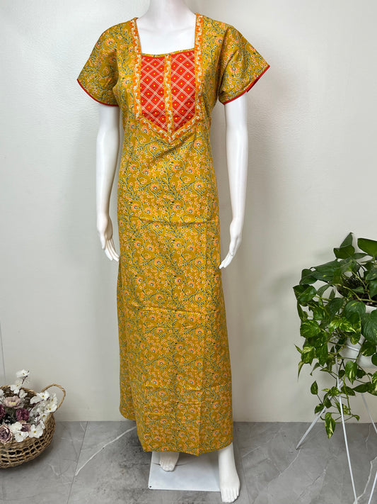 Mustard Pure Cotton Women’s Nighty