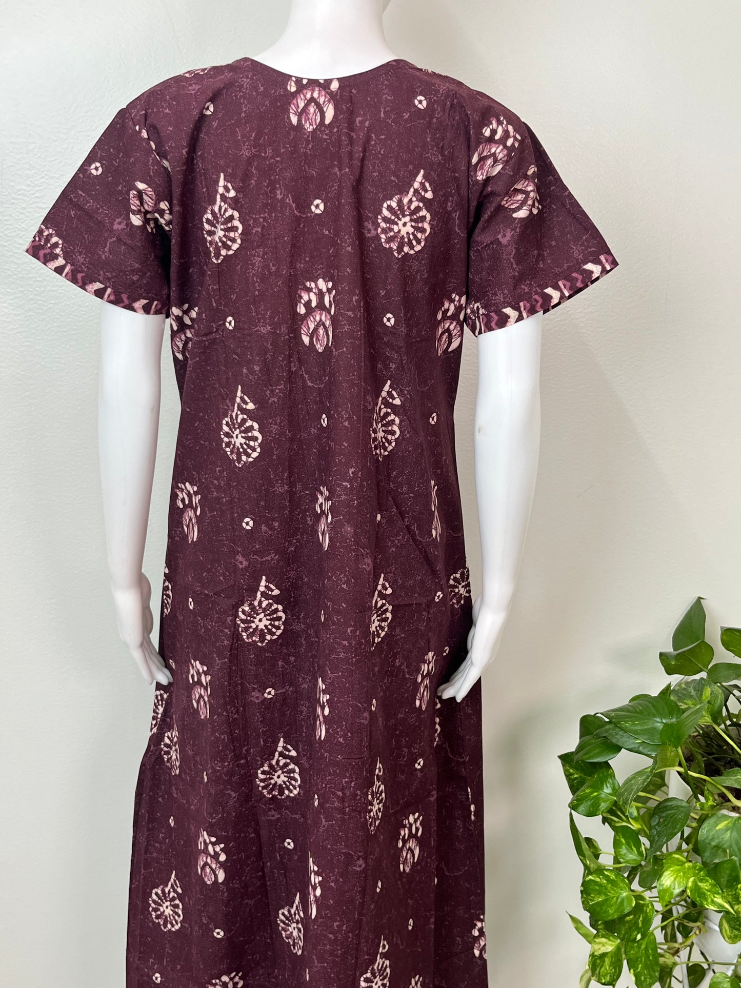 Purple 100% Cotton Nightgown Soft & Comfortable