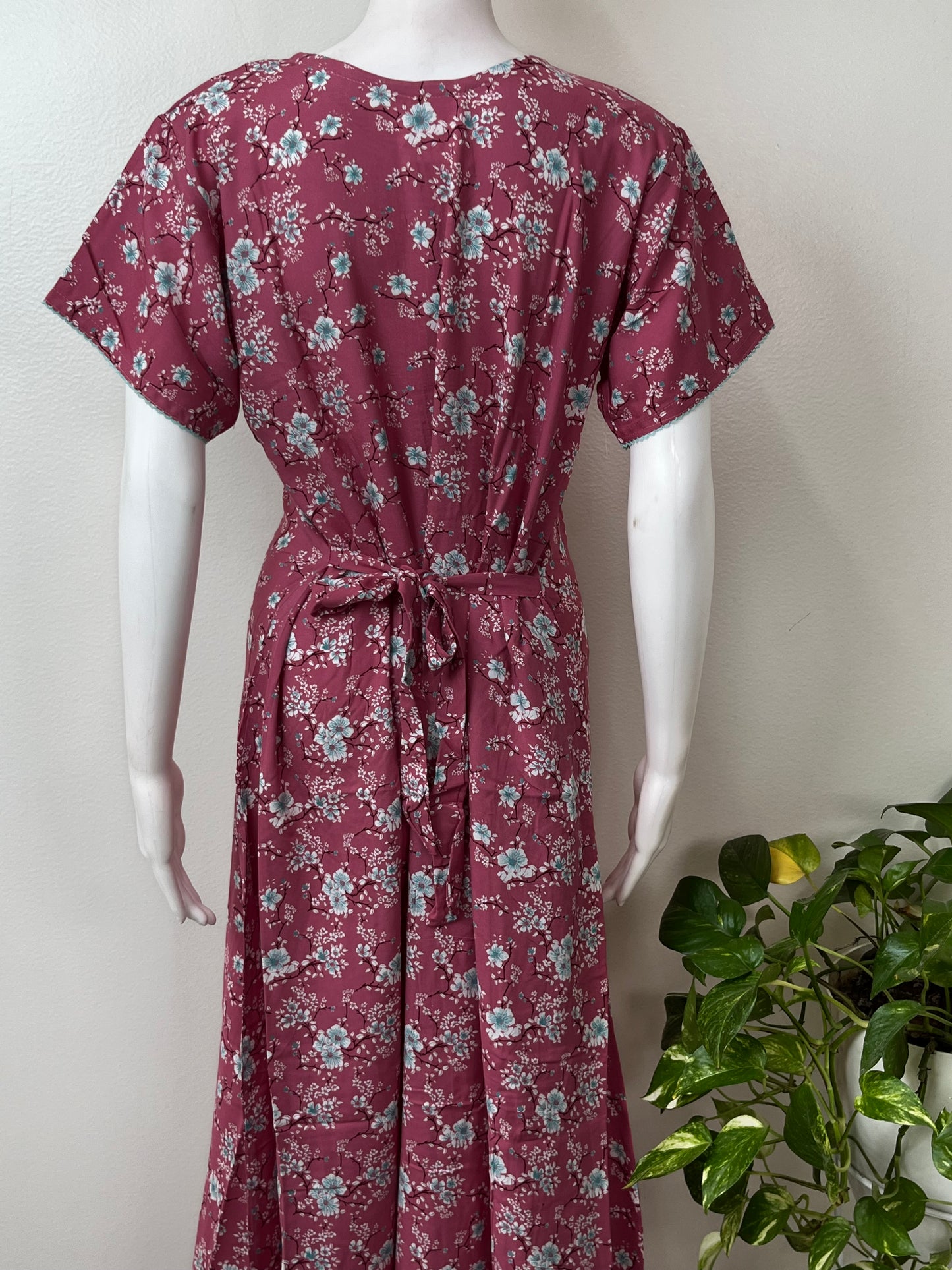 Pink Umbrella Style Rayon Fabric Nighty