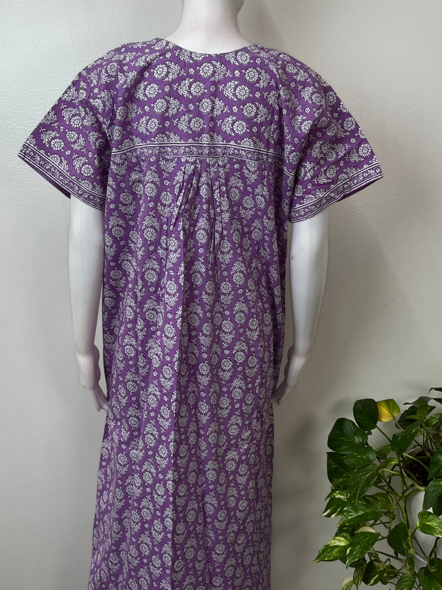 Lavender Pure Cotton Nighty for Women