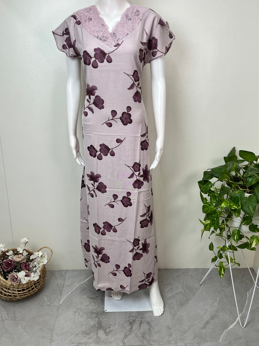 Lavender Alpine Fabric Nighty for Women