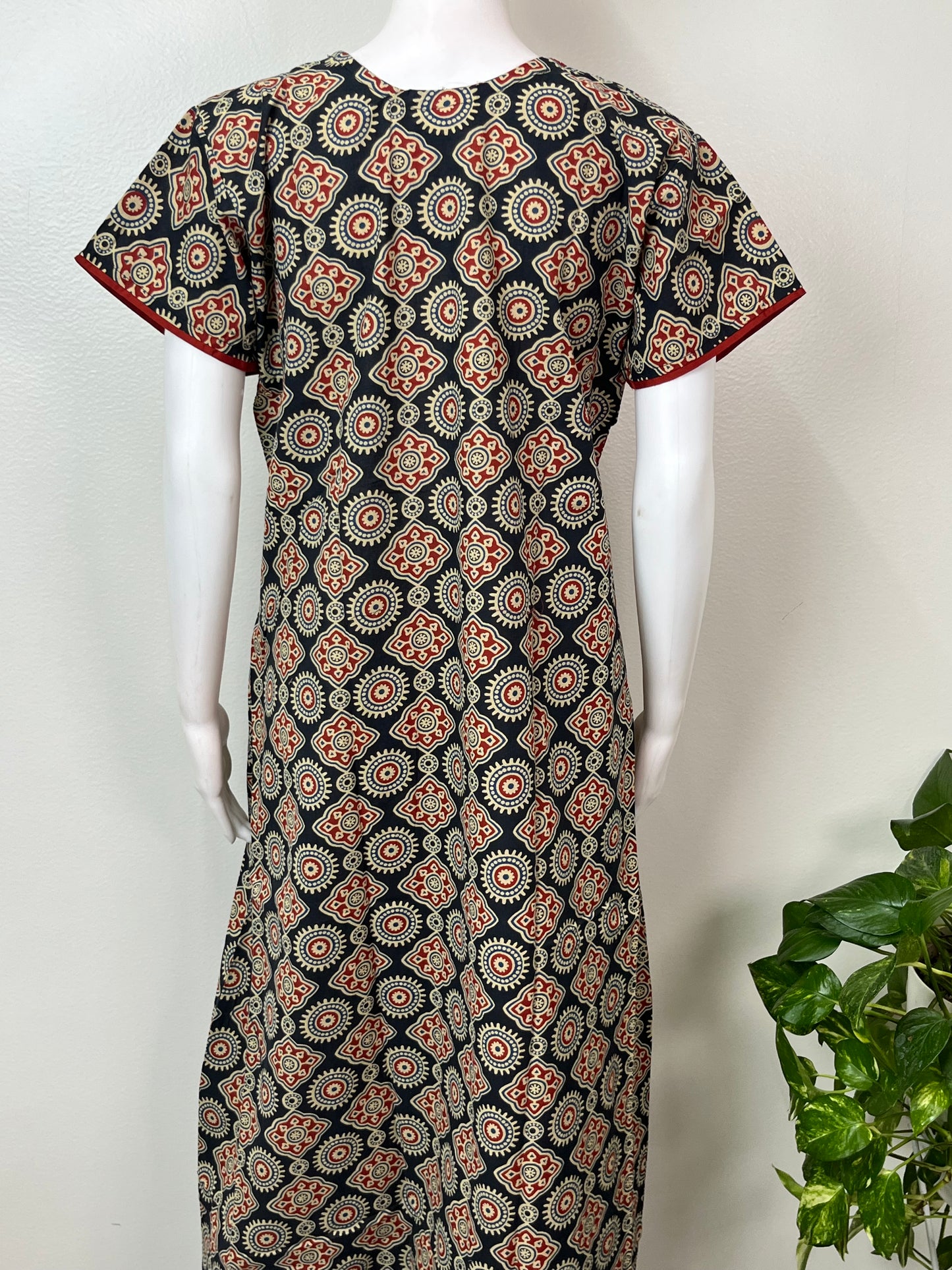 Black Pure Cotton Nighty for Women