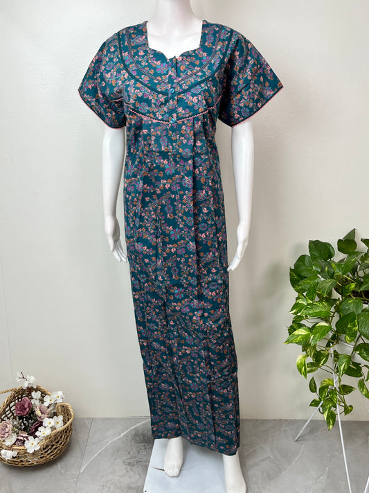 Blue Pure Cotton Nighty Soft & Comfortable