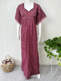 Wine Pleated Pure Cotton Nighty Soft & Comfortable