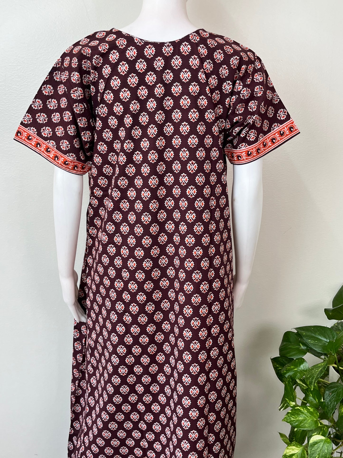 Wine Pure Cotton Nighty Soft & Comfortable