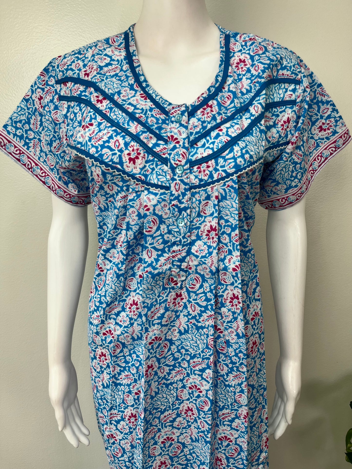 Sky Blue Pure Cotton Nighty Soft & Breathable