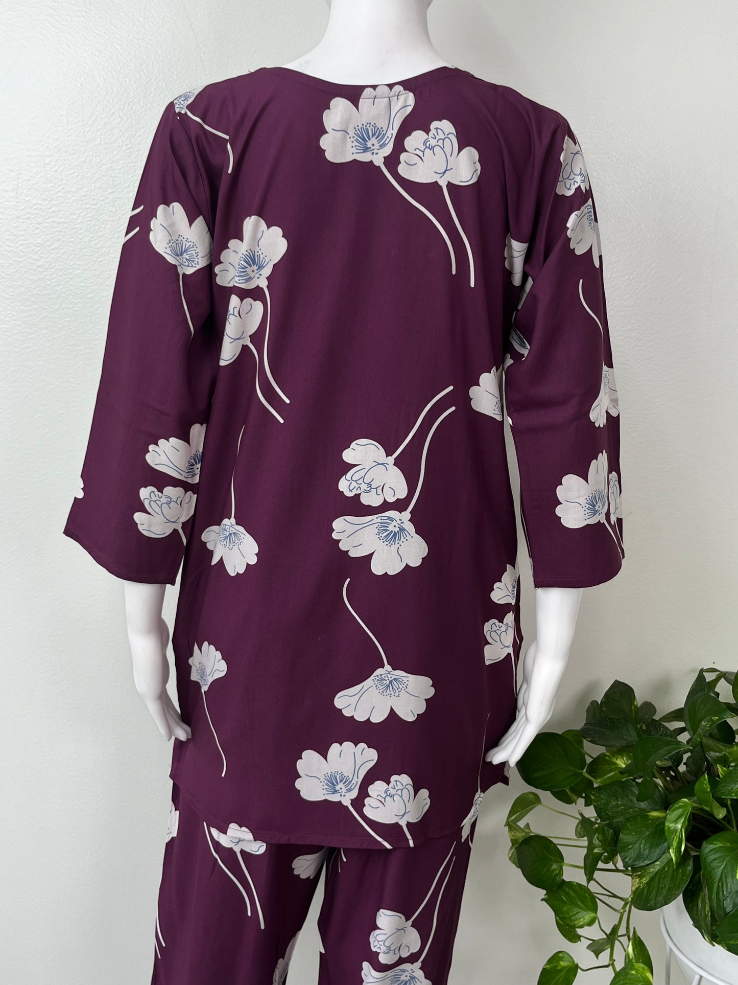 Purple Rayon Night Suit