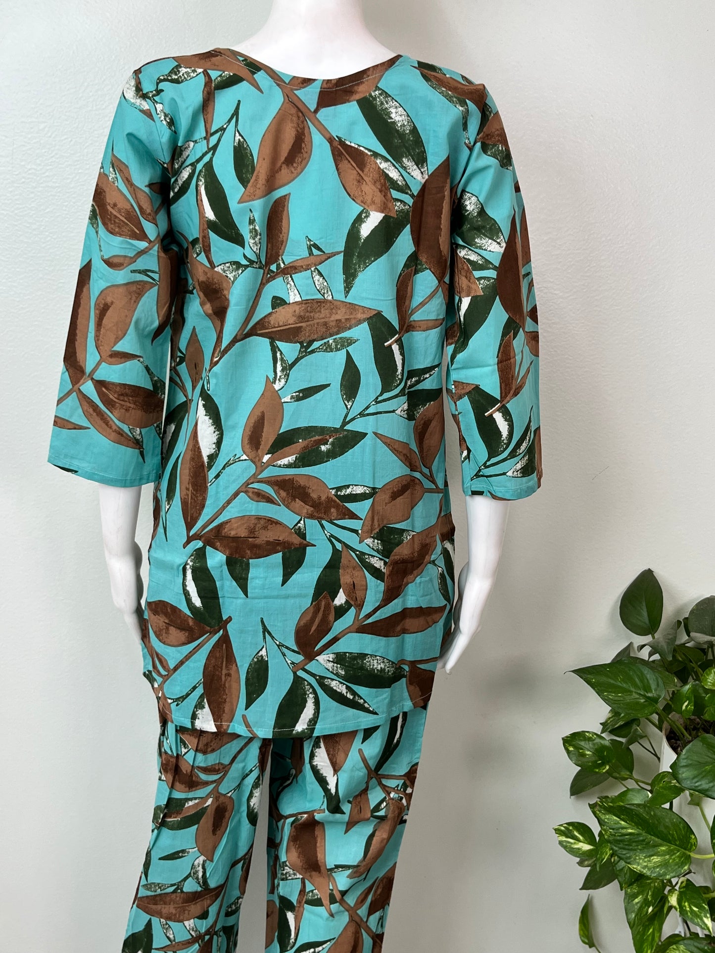 Turquoise Pure Cotton Night Duit