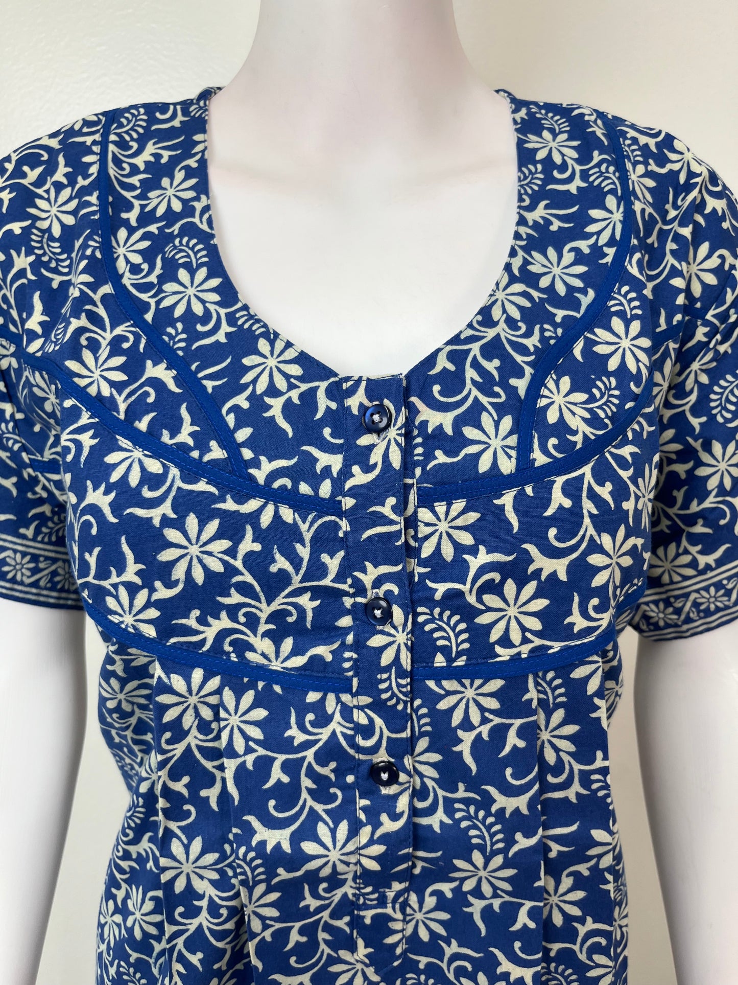 Royal Blue Pure Cotton Women's Nighty