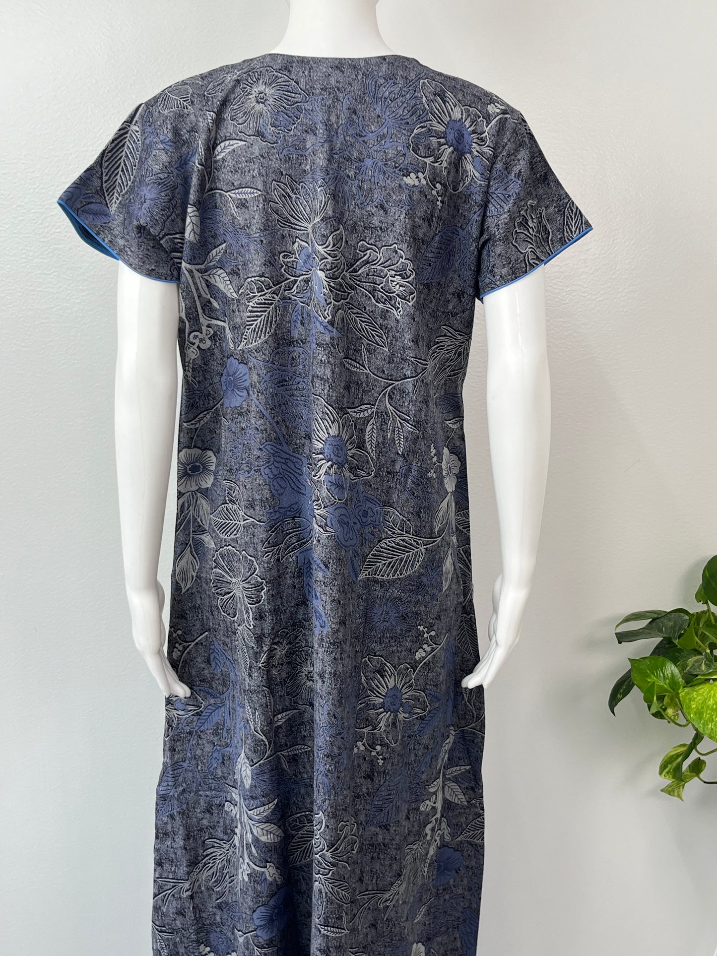 Navy Blue Print Soft & Breathable Alpine Nighty for Women
