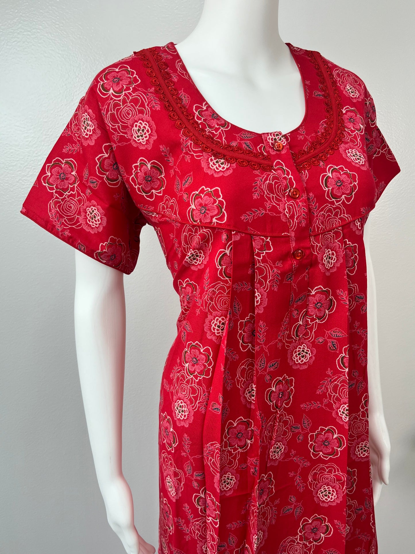 Red Alpine Fabric Nightgown Soft & Breathable