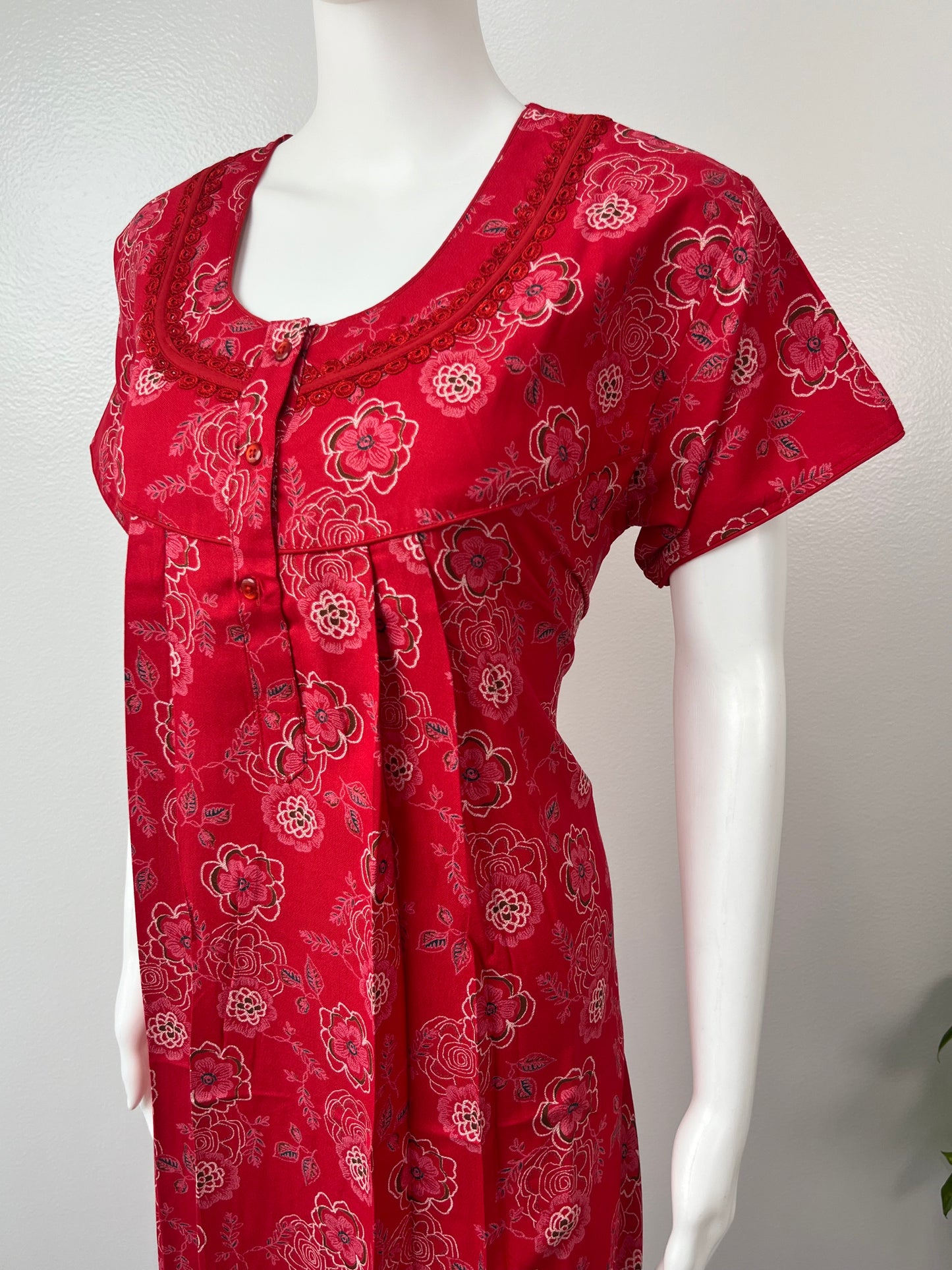 Red Alpine Fabric Nightgown Soft & Breathable