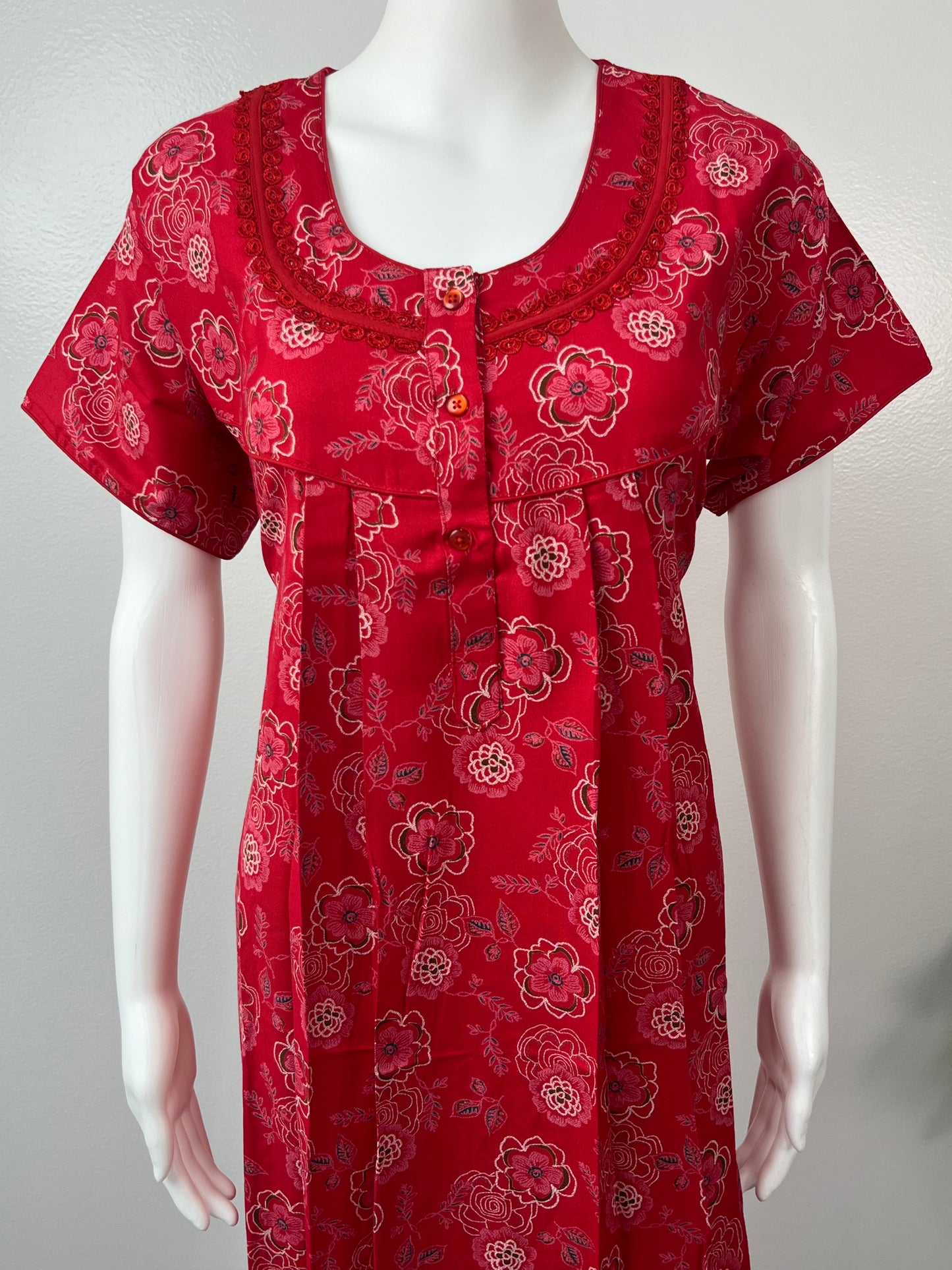 Red Alpine Fabric Nightgown Soft & Breathable