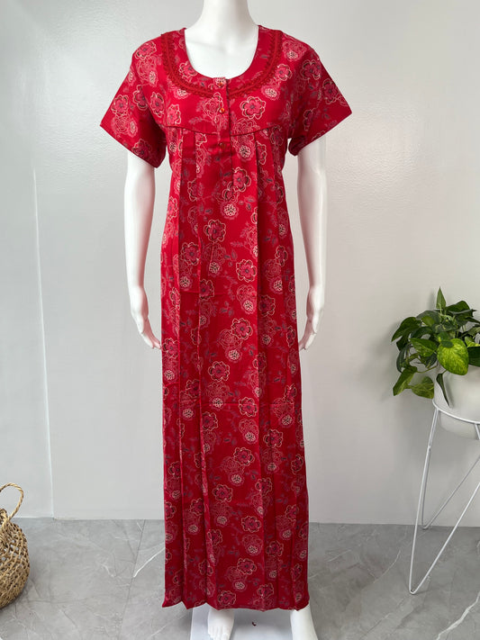 Red Alpine Fabric Nightgown Soft & Breathable