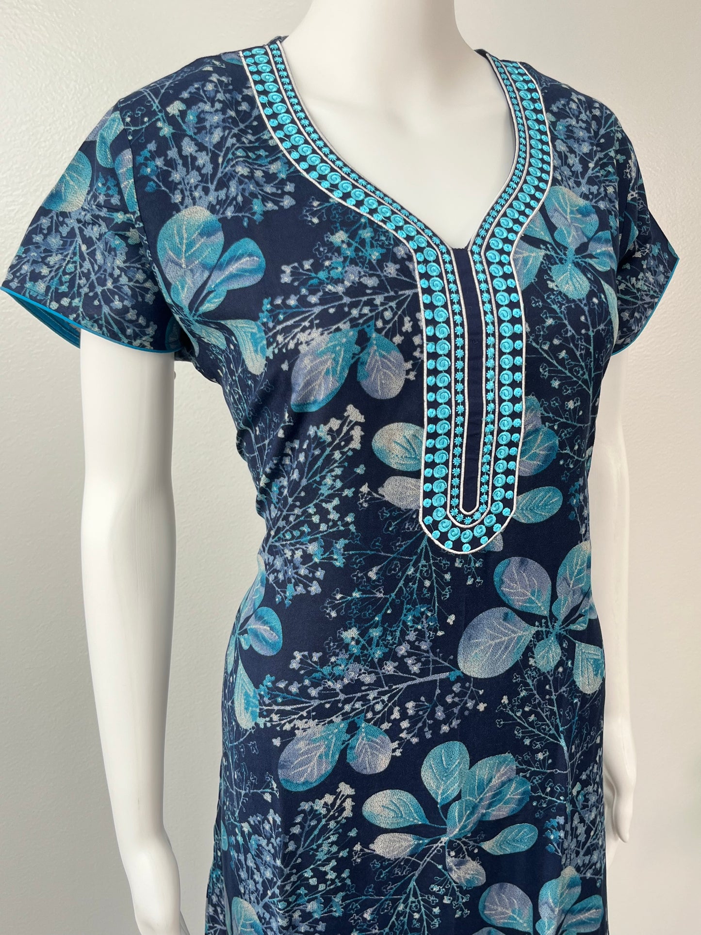 Blue Printed Alpine Nighty Elegant & Long Lasting