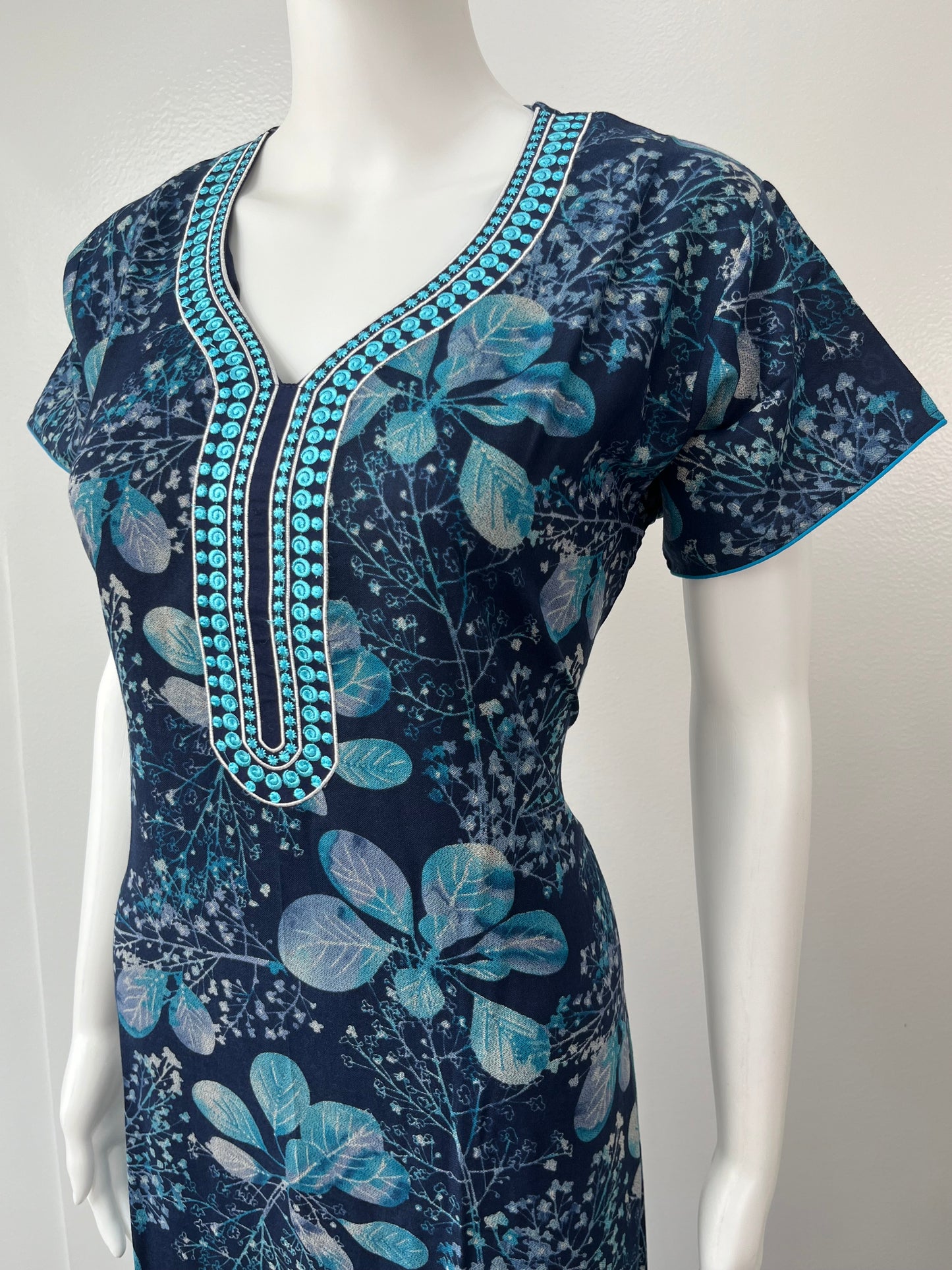 Blue Printed Alpine Nighty Elegant & Long Lasting