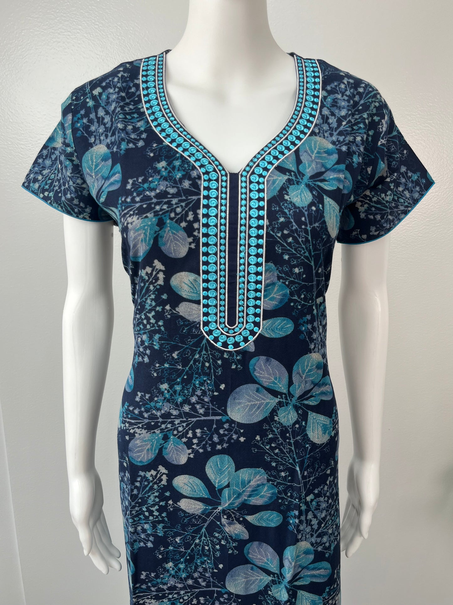 Blue Printed Alpine Nighty Elegant & Long Lasting