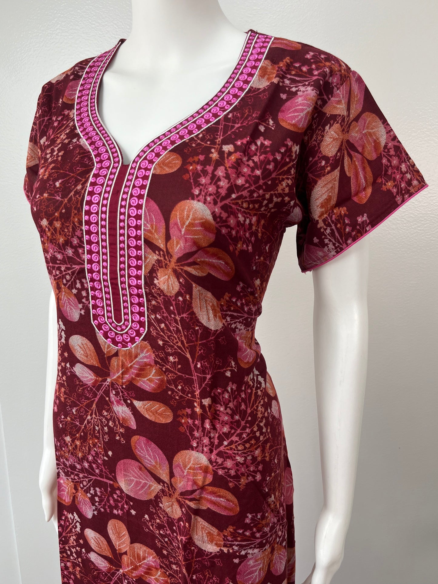 Red Printed Soft & Breathable Alpine Nighty Perfect for All Seasons