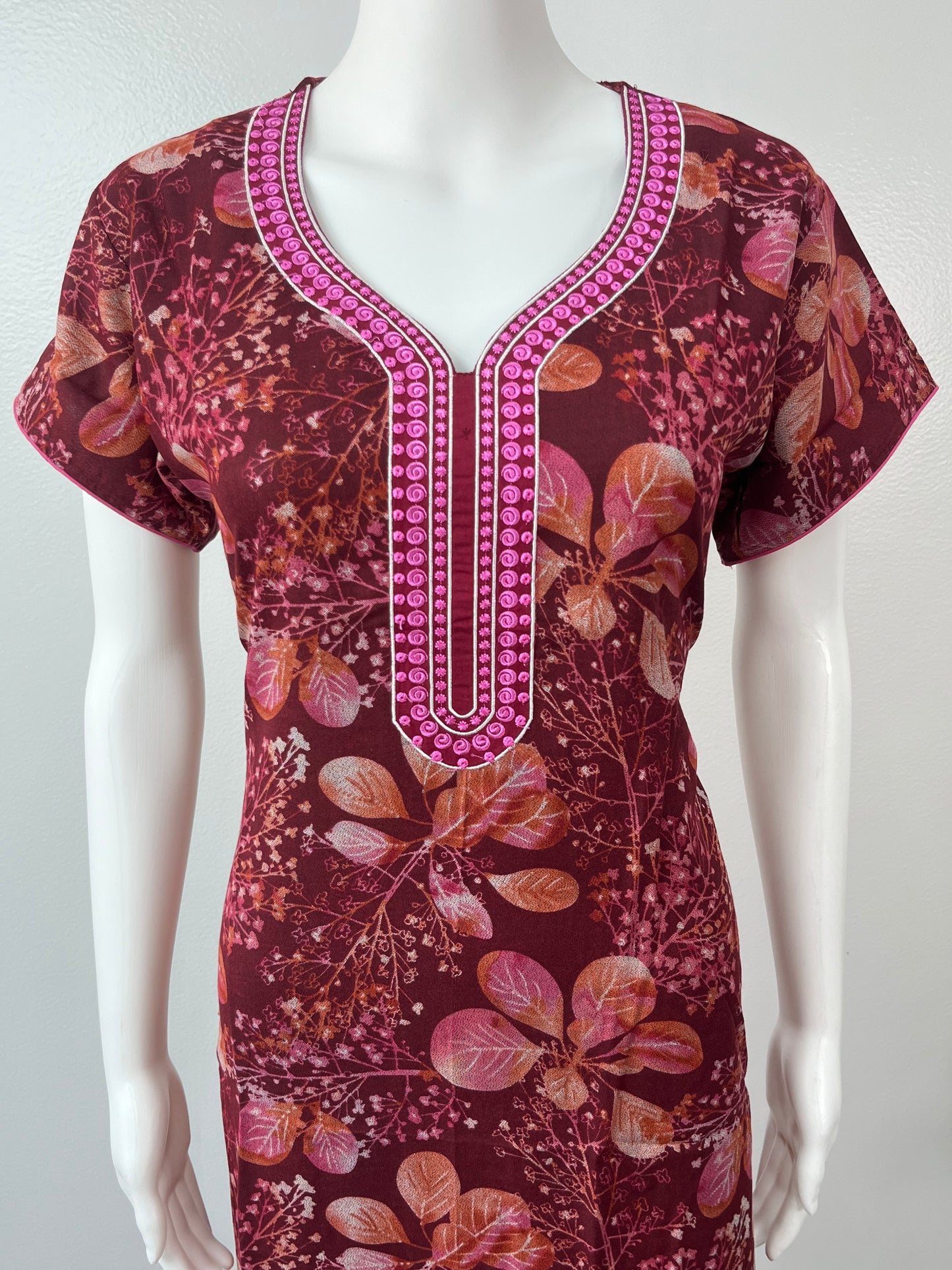 Red Printed Soft & Breathable Alpine Nighty Perfect for All Seasons