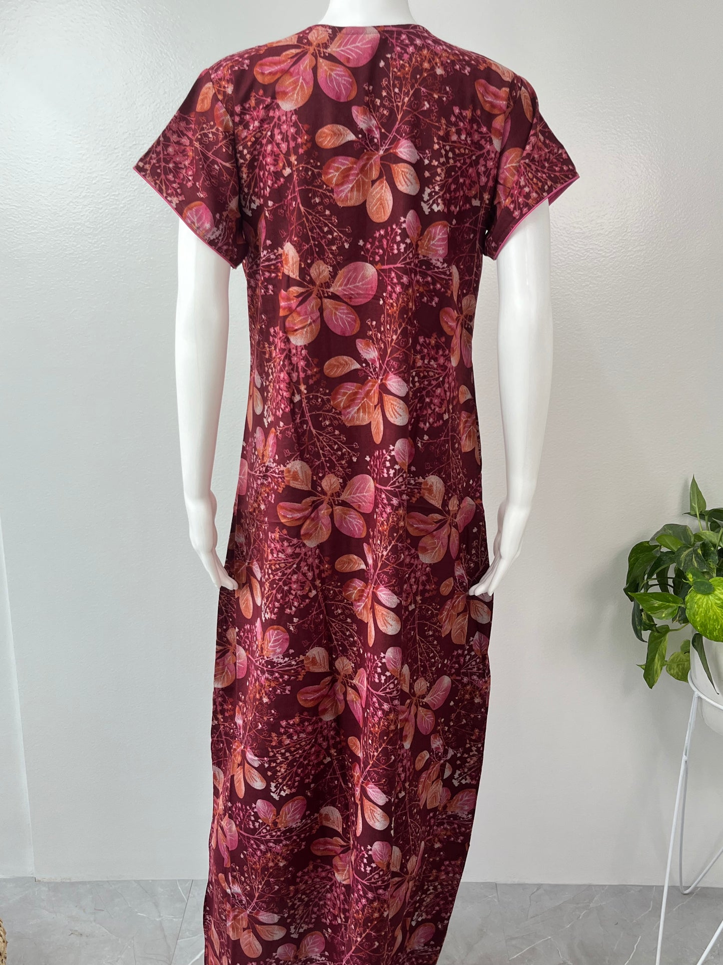 Red Printed Soft & Breathable Alpine Nighty Perfect for All Seasons