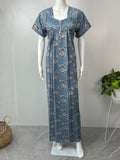 Blue Soft & Breathable Alpine Nightgown Perfect for All Seasons
