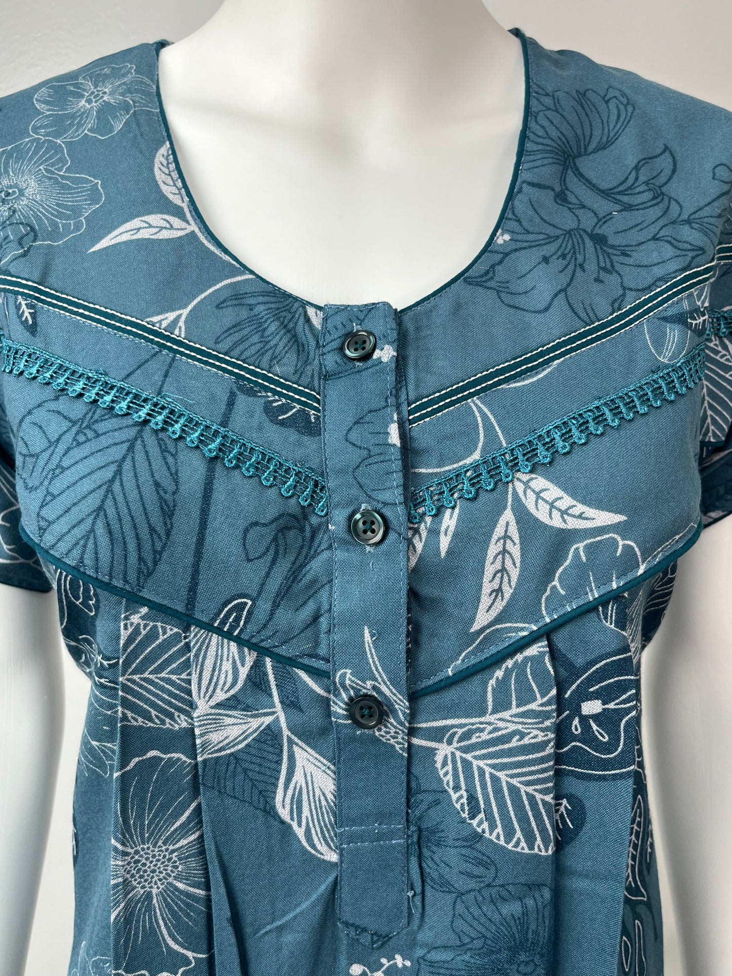 Dark Blue Alpine Fabric Nightgown Soft & Breathable