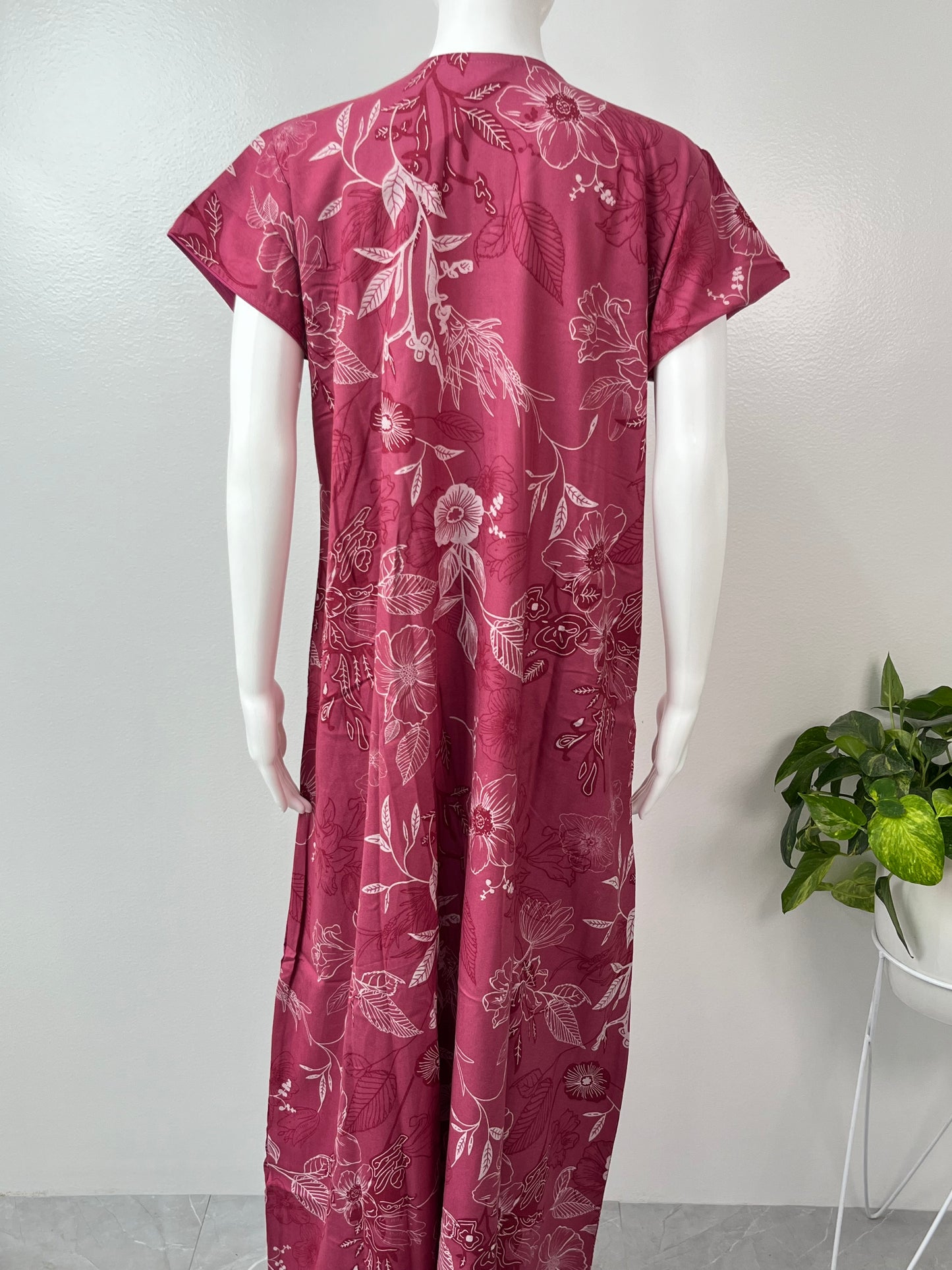Dark Pink Printed Alpine Nightgown for Women