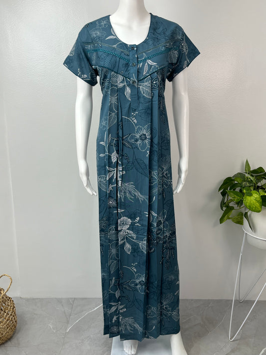 Dark Blue Alpine Fabric Nightgown Soft & Breathable