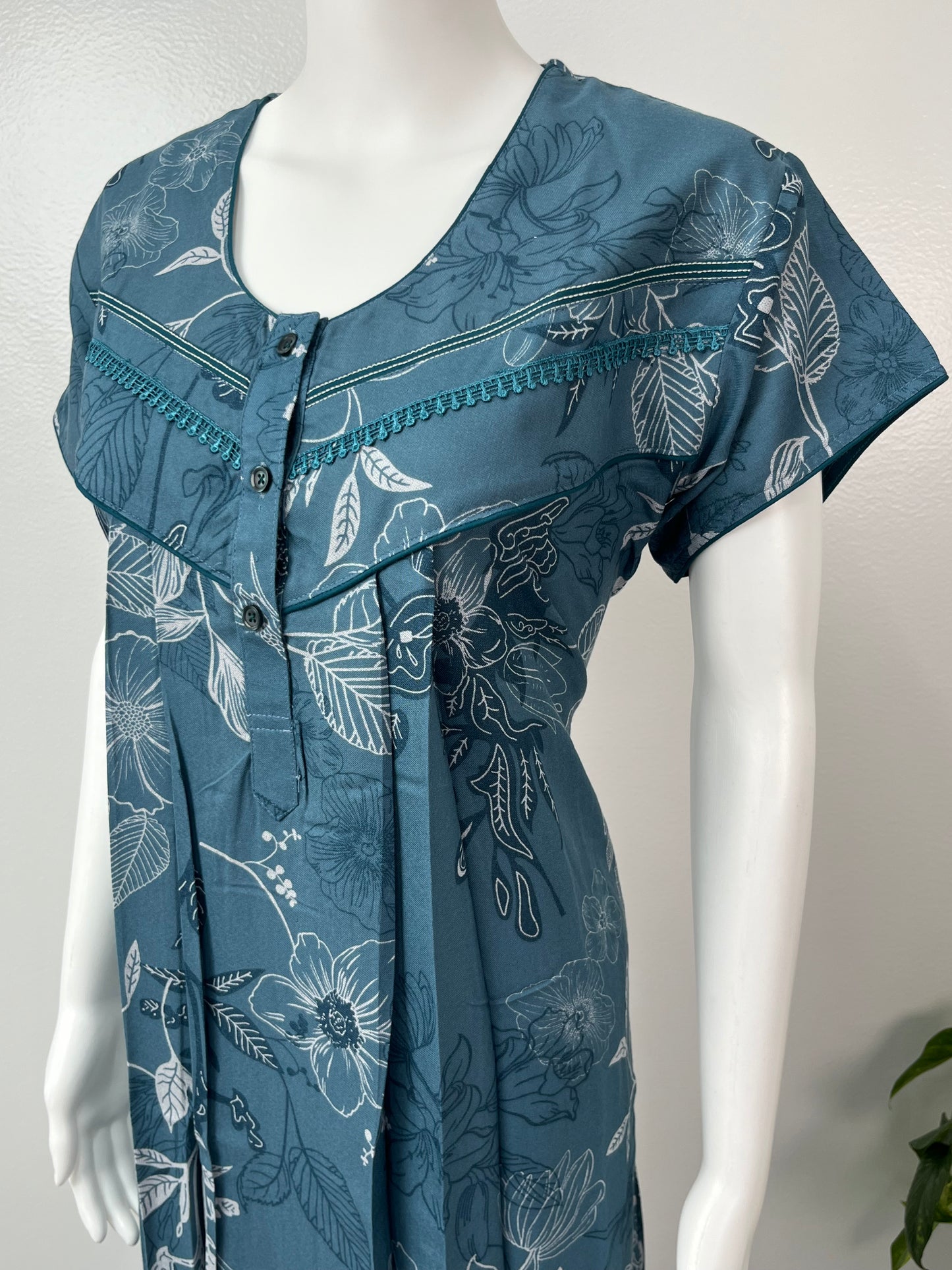 Dark Blue Alpine Fabric Nightgown Soft & Breathable