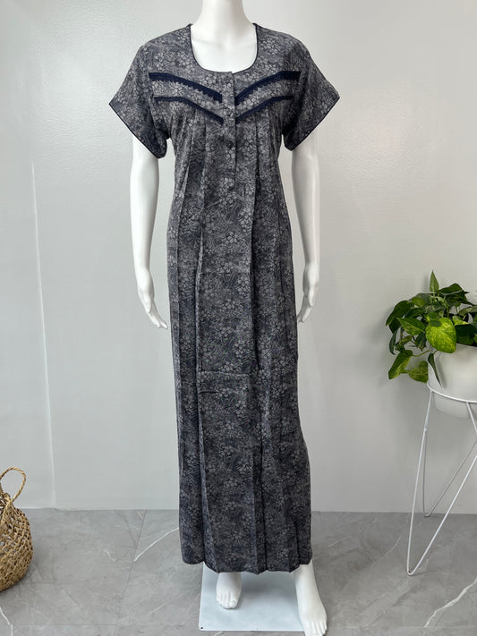 Grey Printed Alpine Nighty Elegant & Long-Lasting