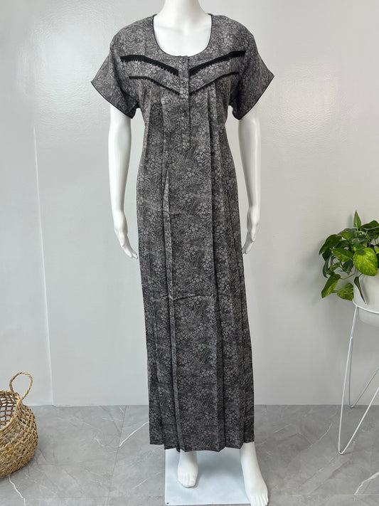 Black Printed Alpine Nightgown For Women Soft & Comfortable