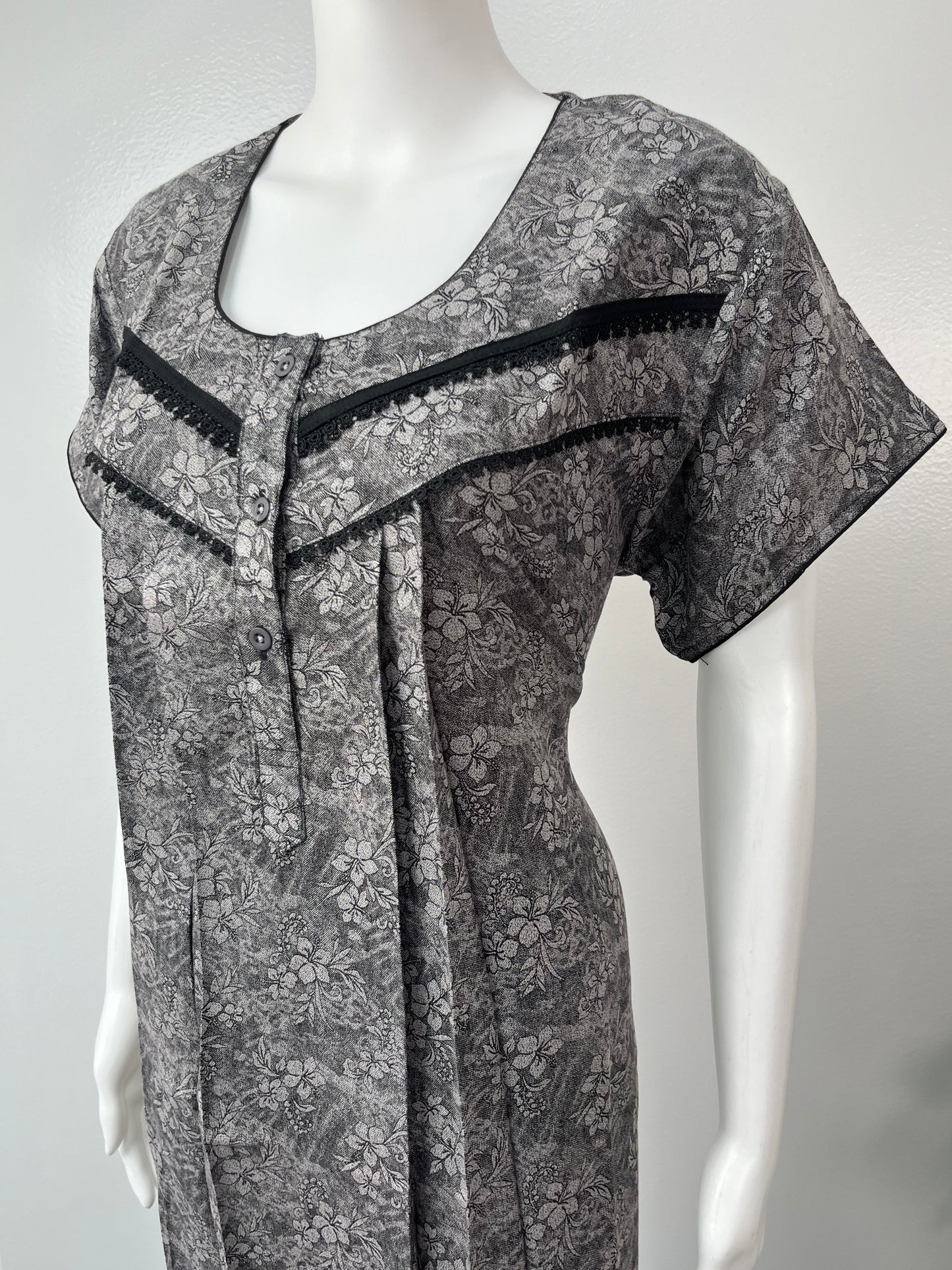 Black Printed Alpine Nightgown For Women Soft & Comfortable