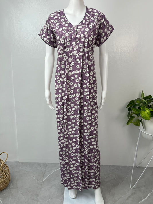 Purple Printed Alpine Nightgown for Women
