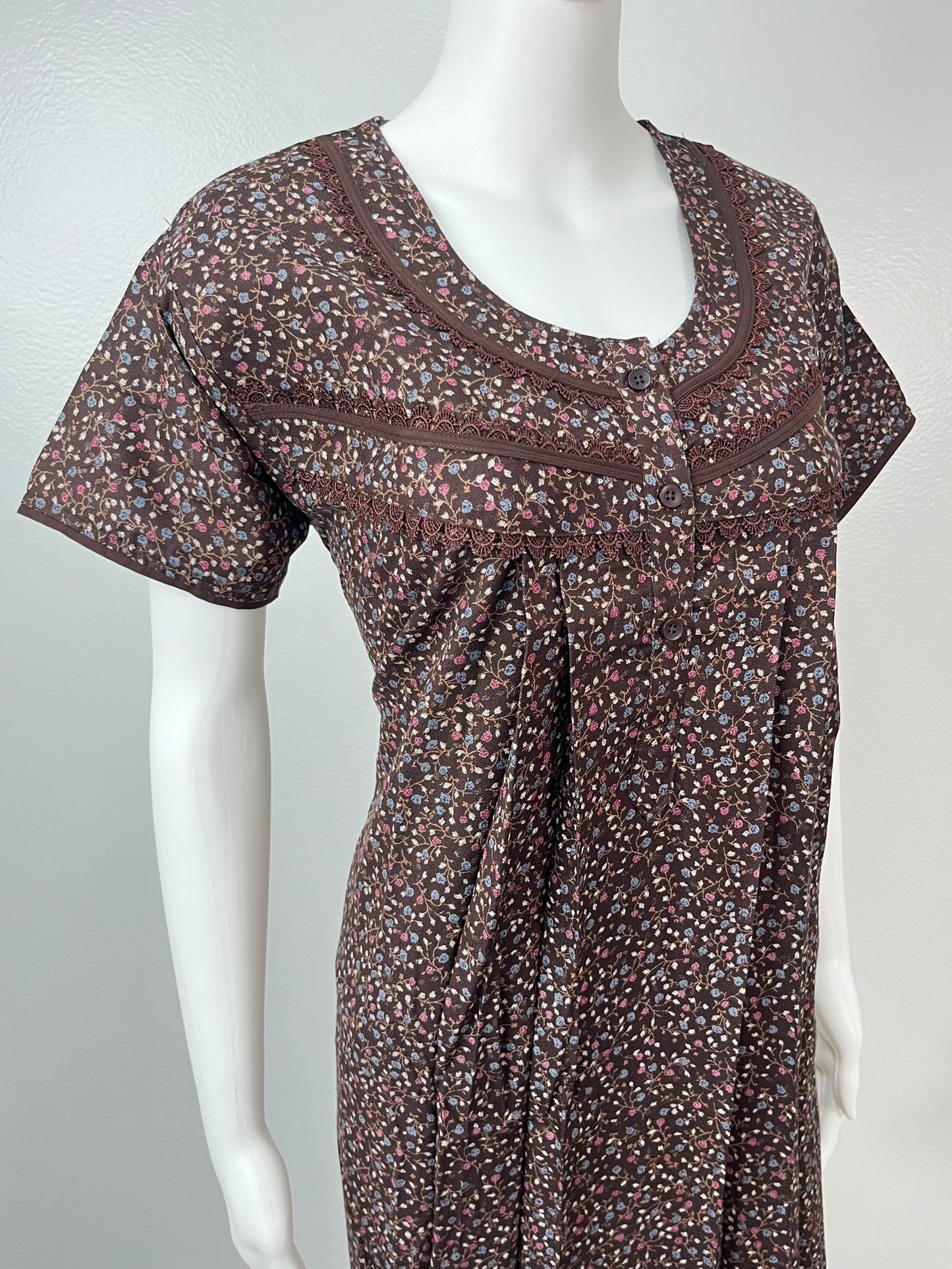 Brown Soft & Breathable Alpine Nightgown Perfect for All Seasons