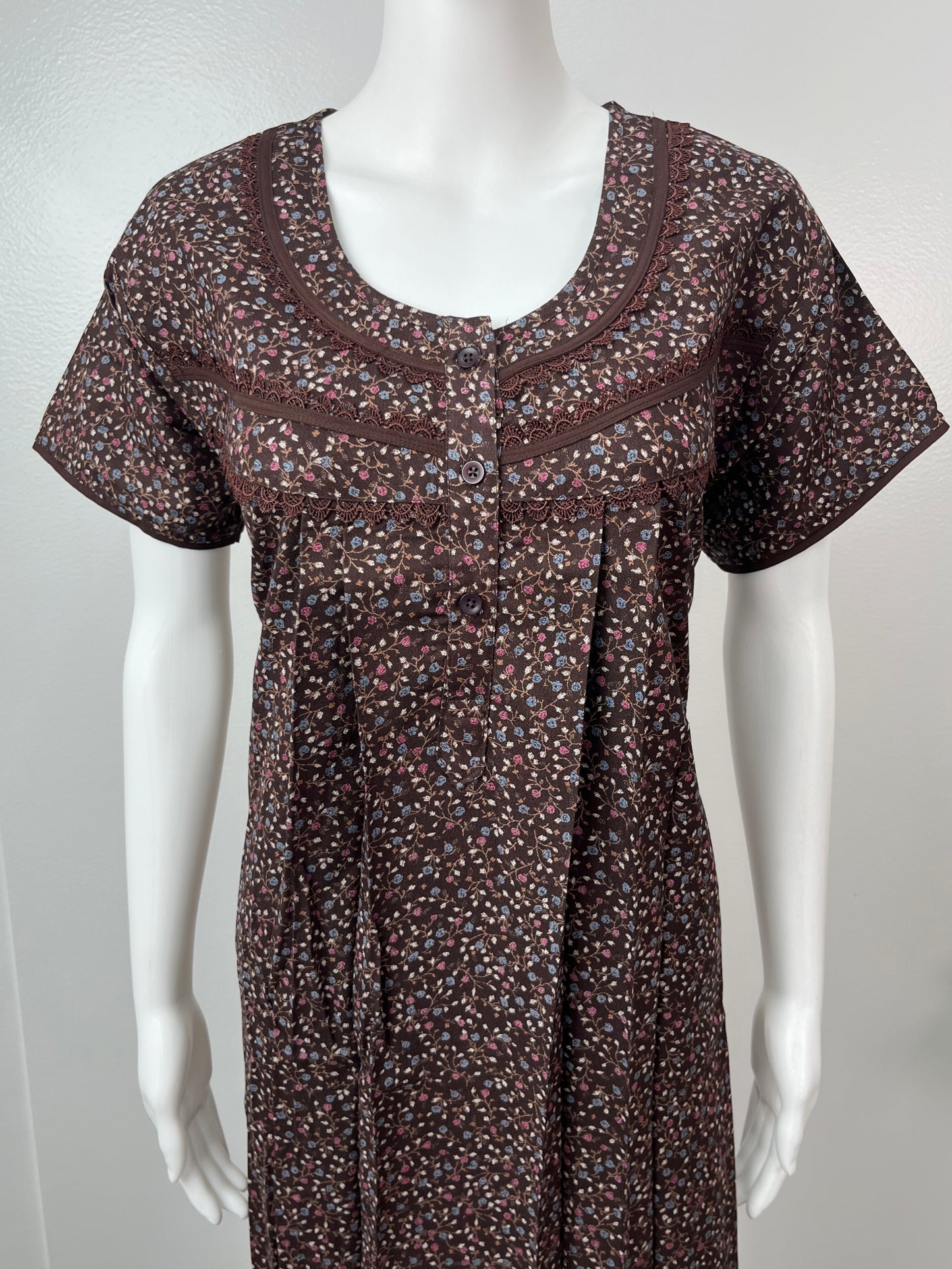 Brown Soft & Breathable Alpine Nightgown Perfect for All Seasons