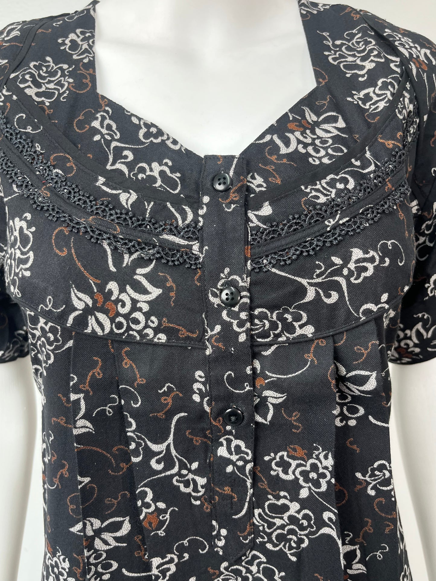 Black Premium Alpine Fabric Nightgown Soft, Durable