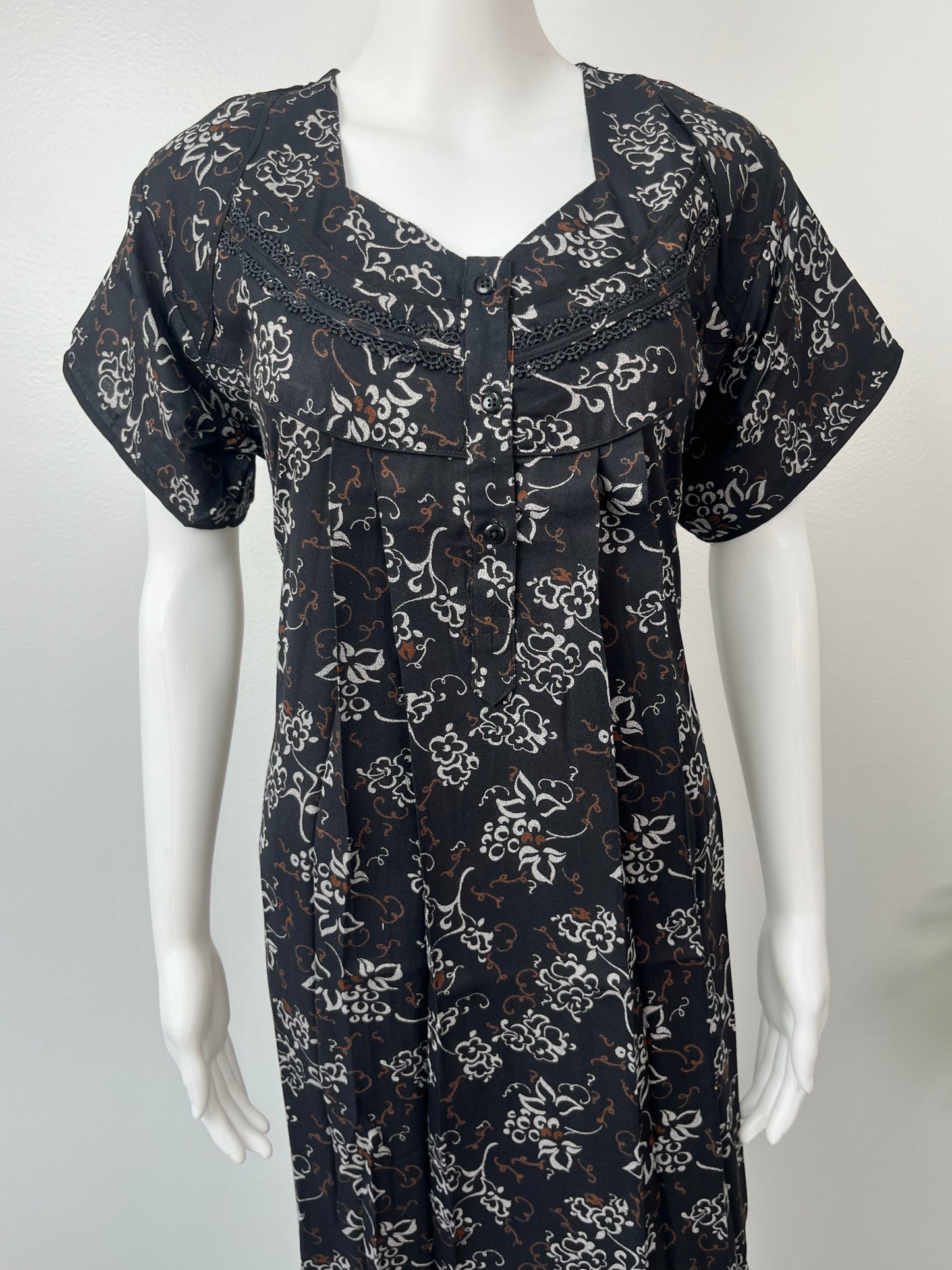 Black Premium Alpine Fabric Nightgown Soft, Durable