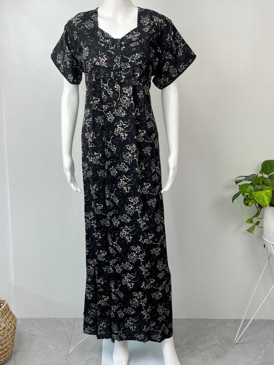 Black Premium Alpine Fabric Nightgown Soft, Durable