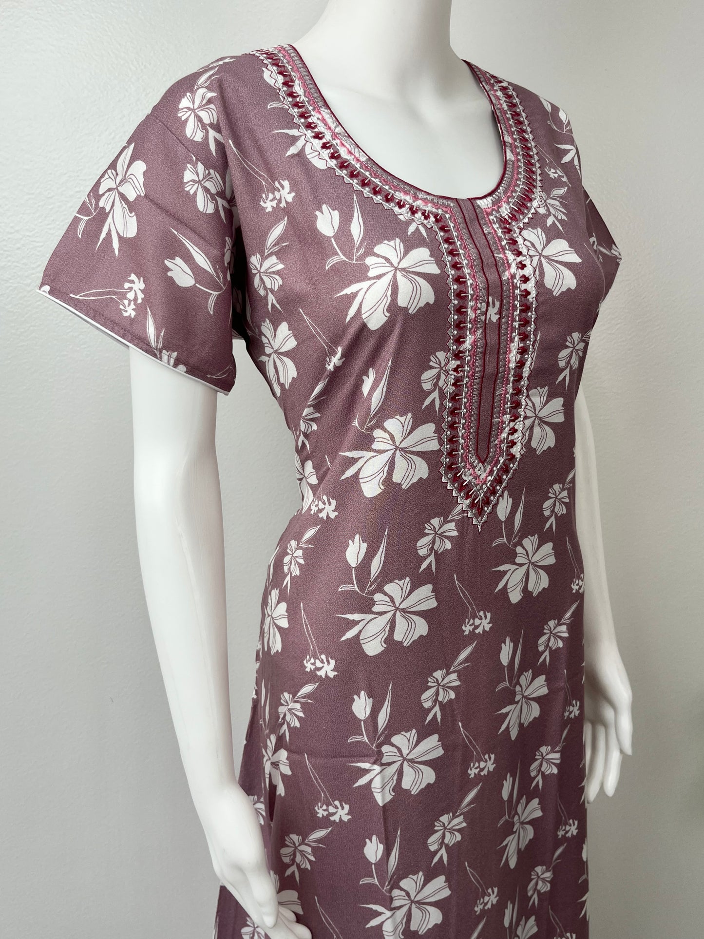 Blush Pink Printed Soft Alpine Nighty for Women