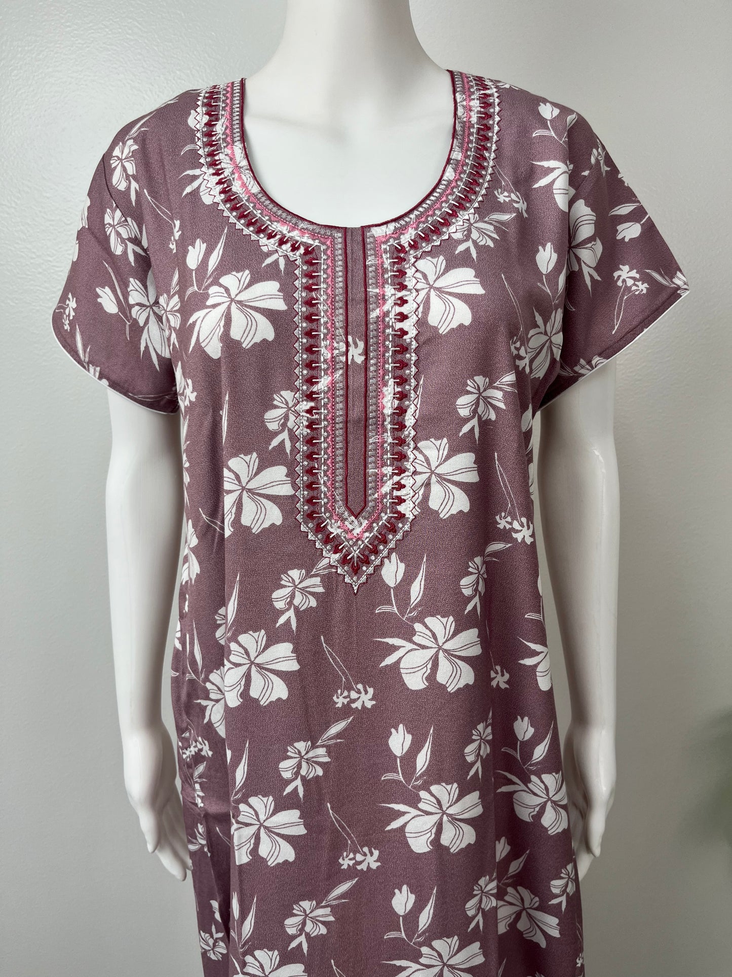 Blush Pink Printed Soft Alpine Nighty for Women