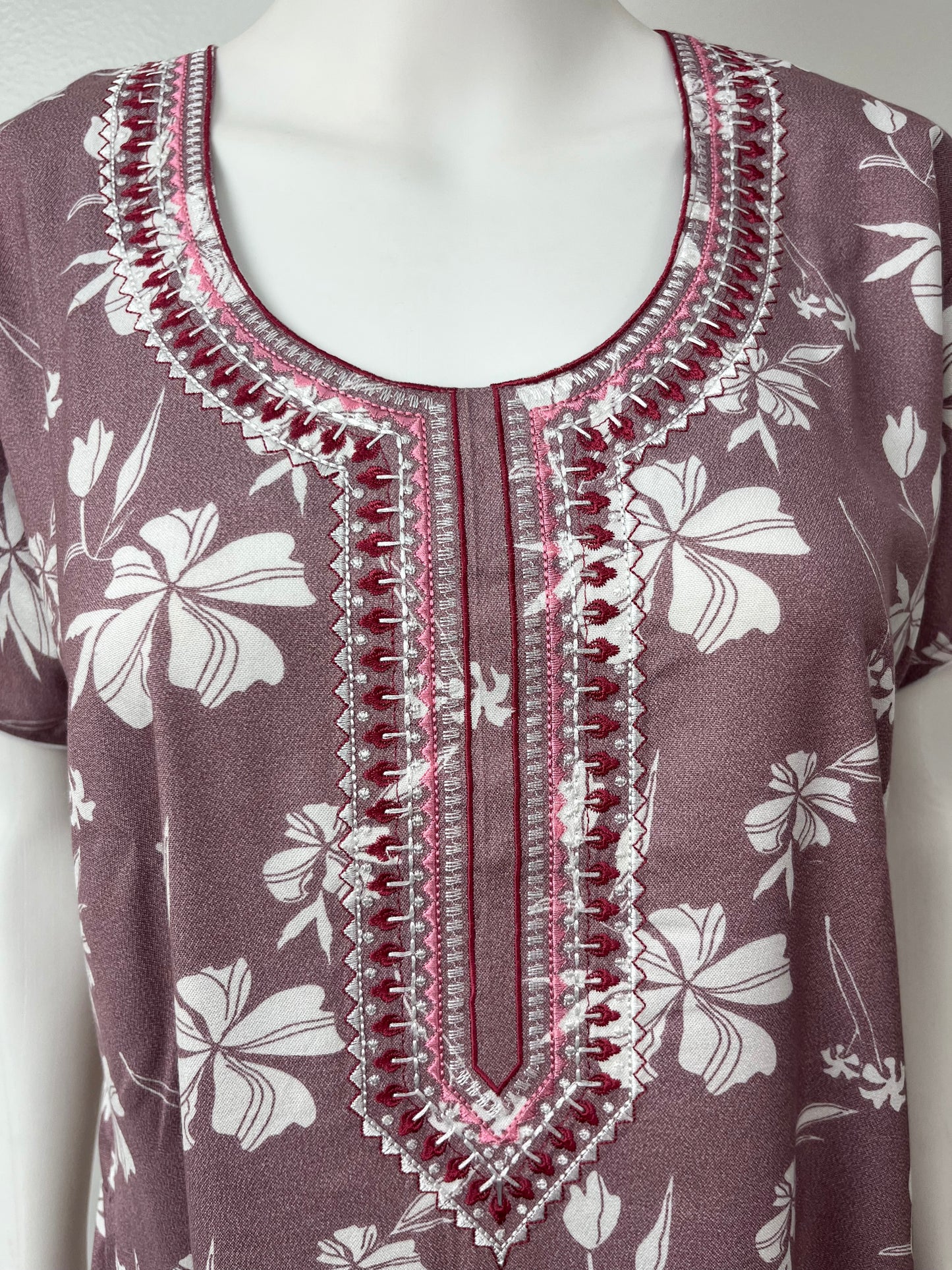 Blush Pink Printed Soft Alpine Nighty for Women