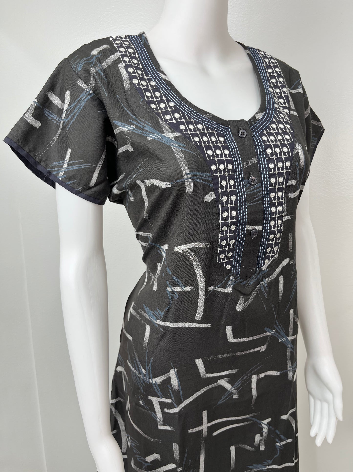 Black Premium Soft Alpine Fabric Nighty