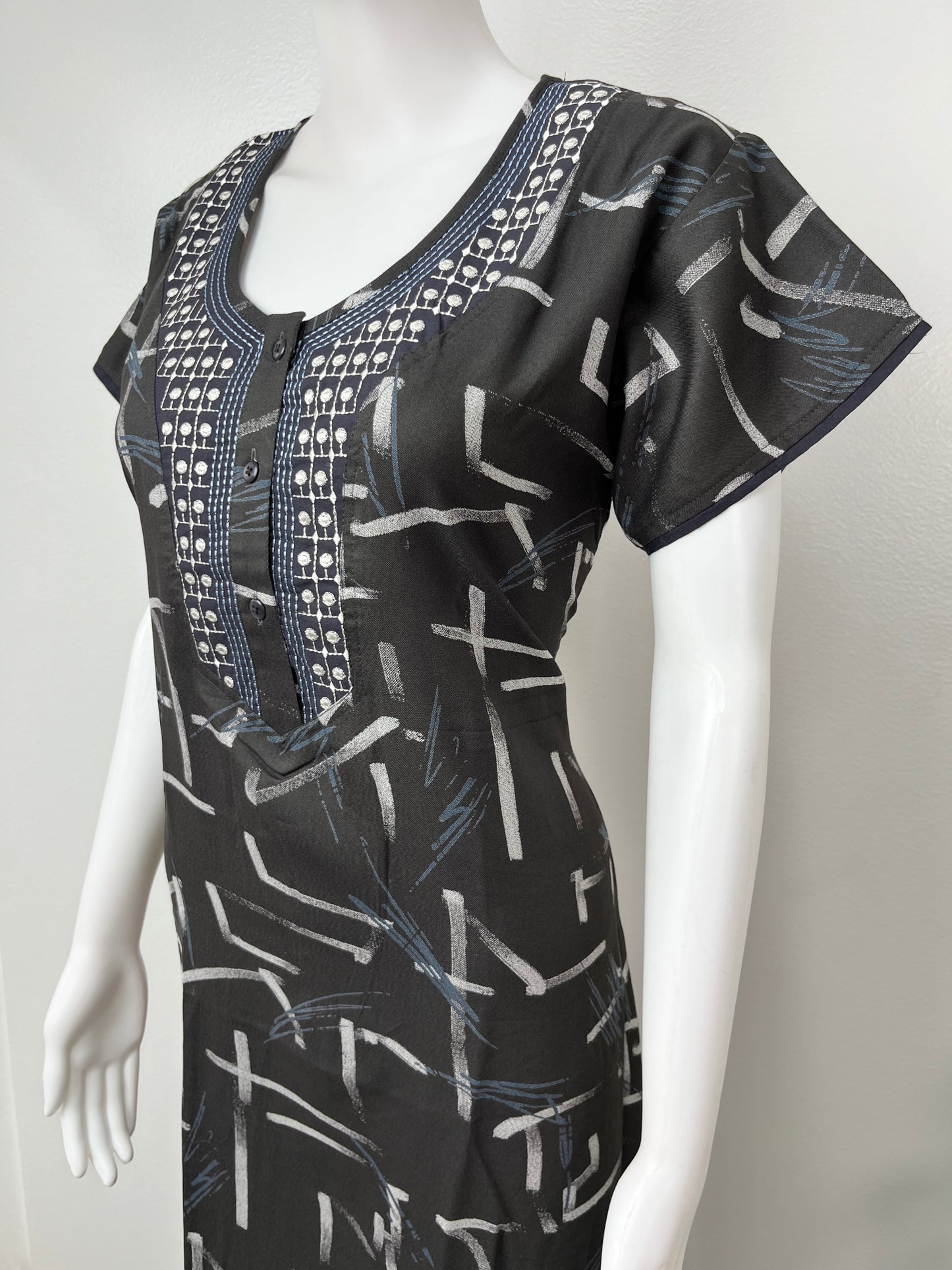 Black Premium Soft Alpine Fabric Nighty