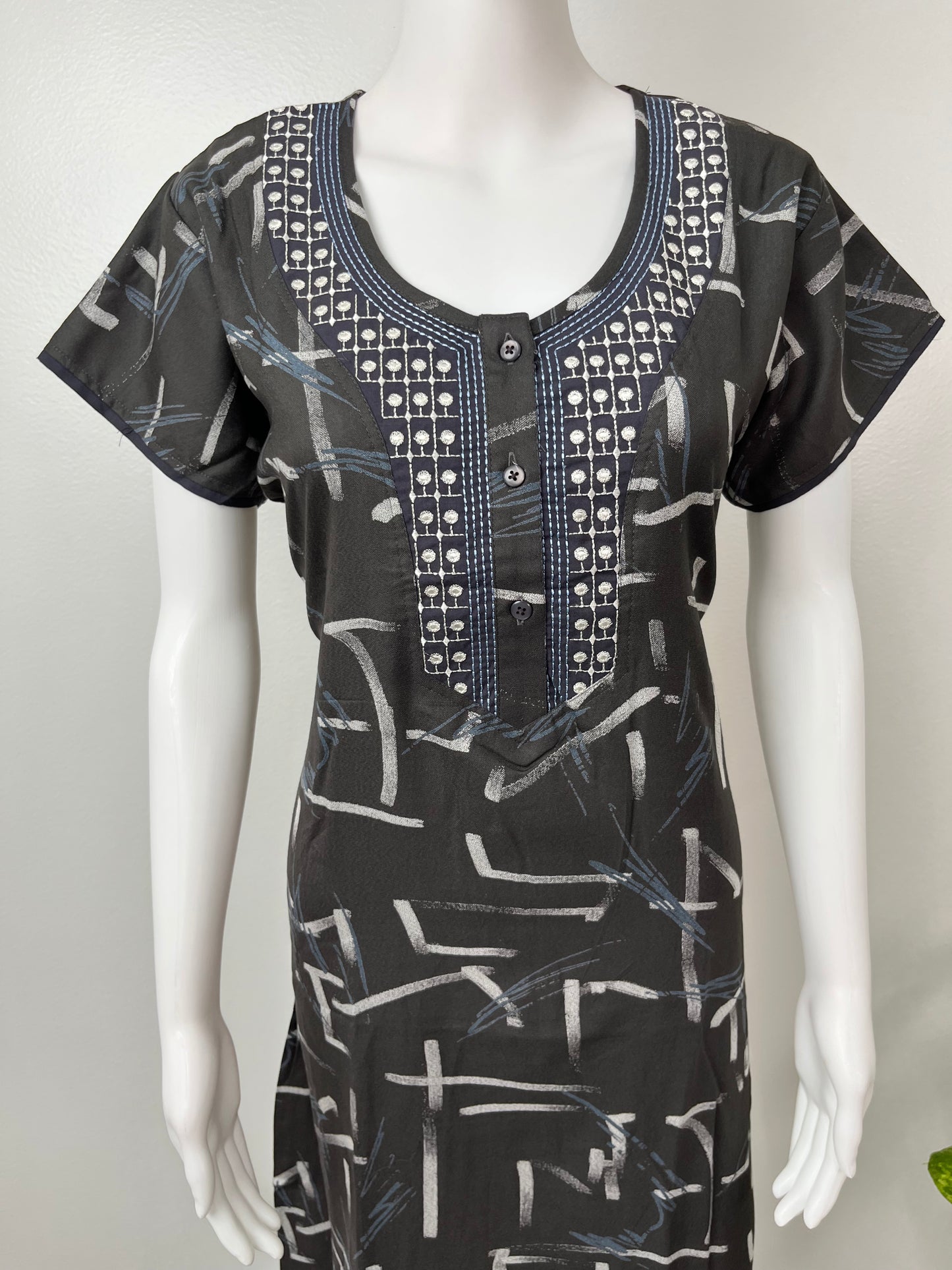 Black Premium Soft Alpine Fabric Nighty