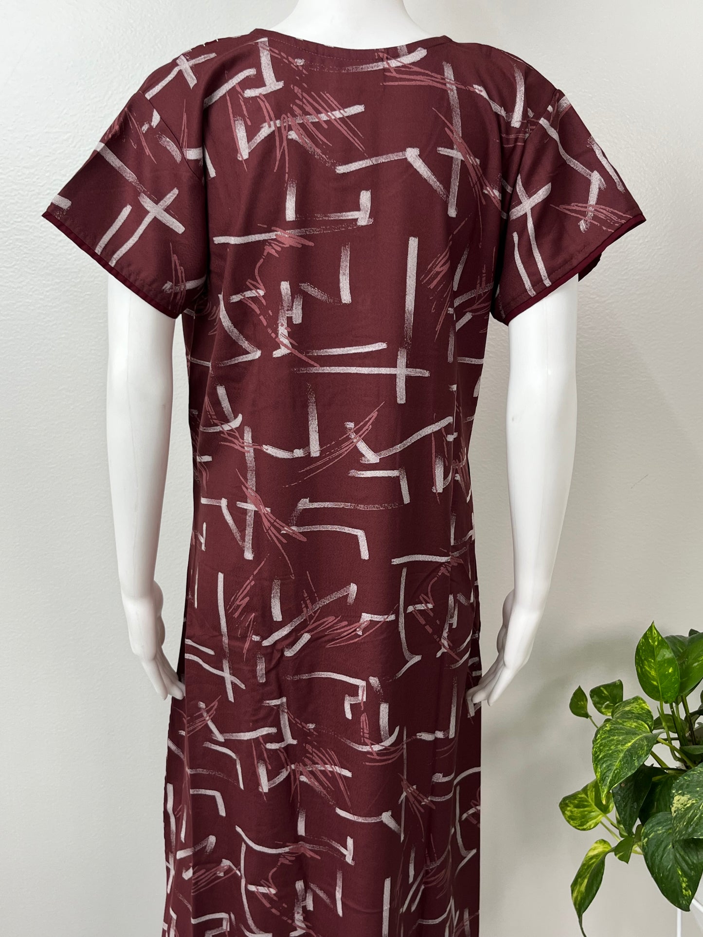 Maroon Printed Alpine Nighty for Women