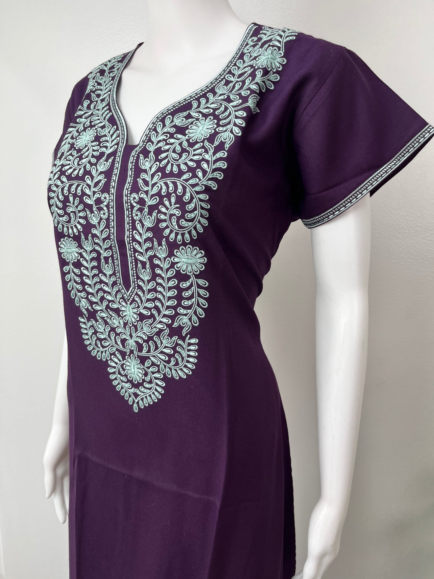 Purple Delicate Embroidery Alpine Nighty