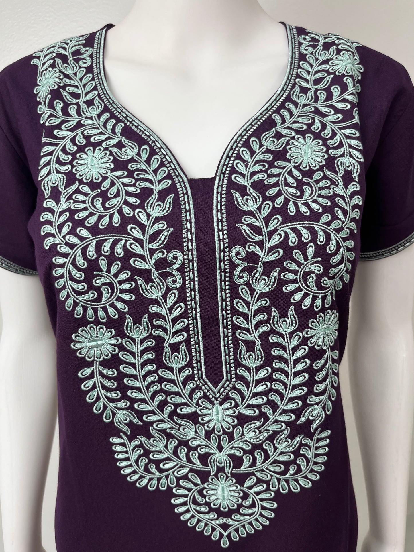 Purple Delicate Embroidery Alpine Nighty