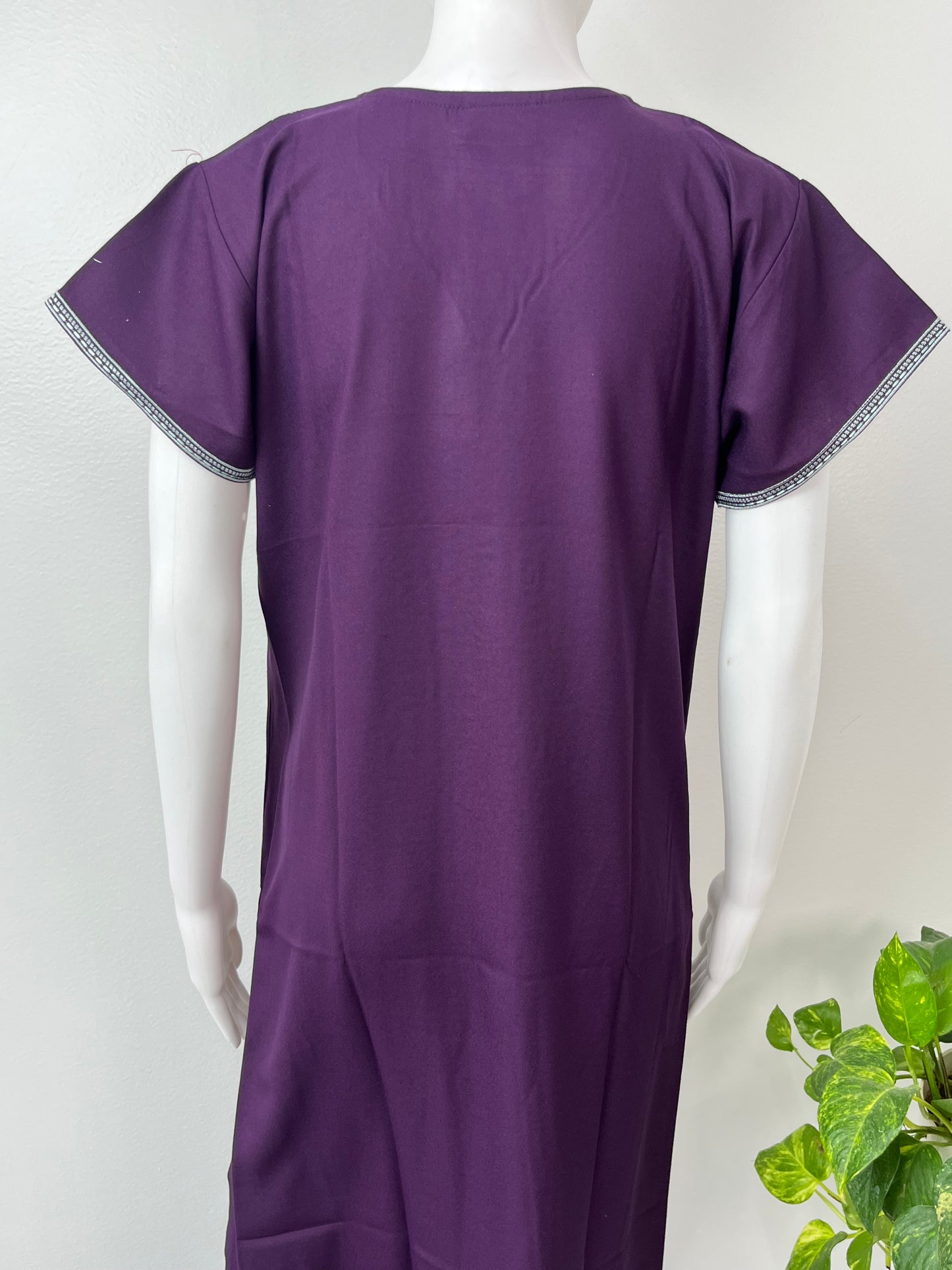 Purple Delicate Embroidery Alpine Nighty