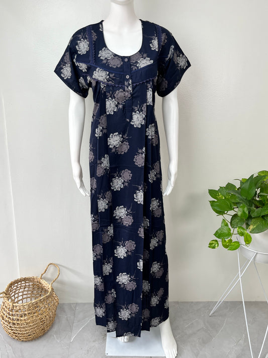 Navy Blue Premium Alpine Fabric Nightgown