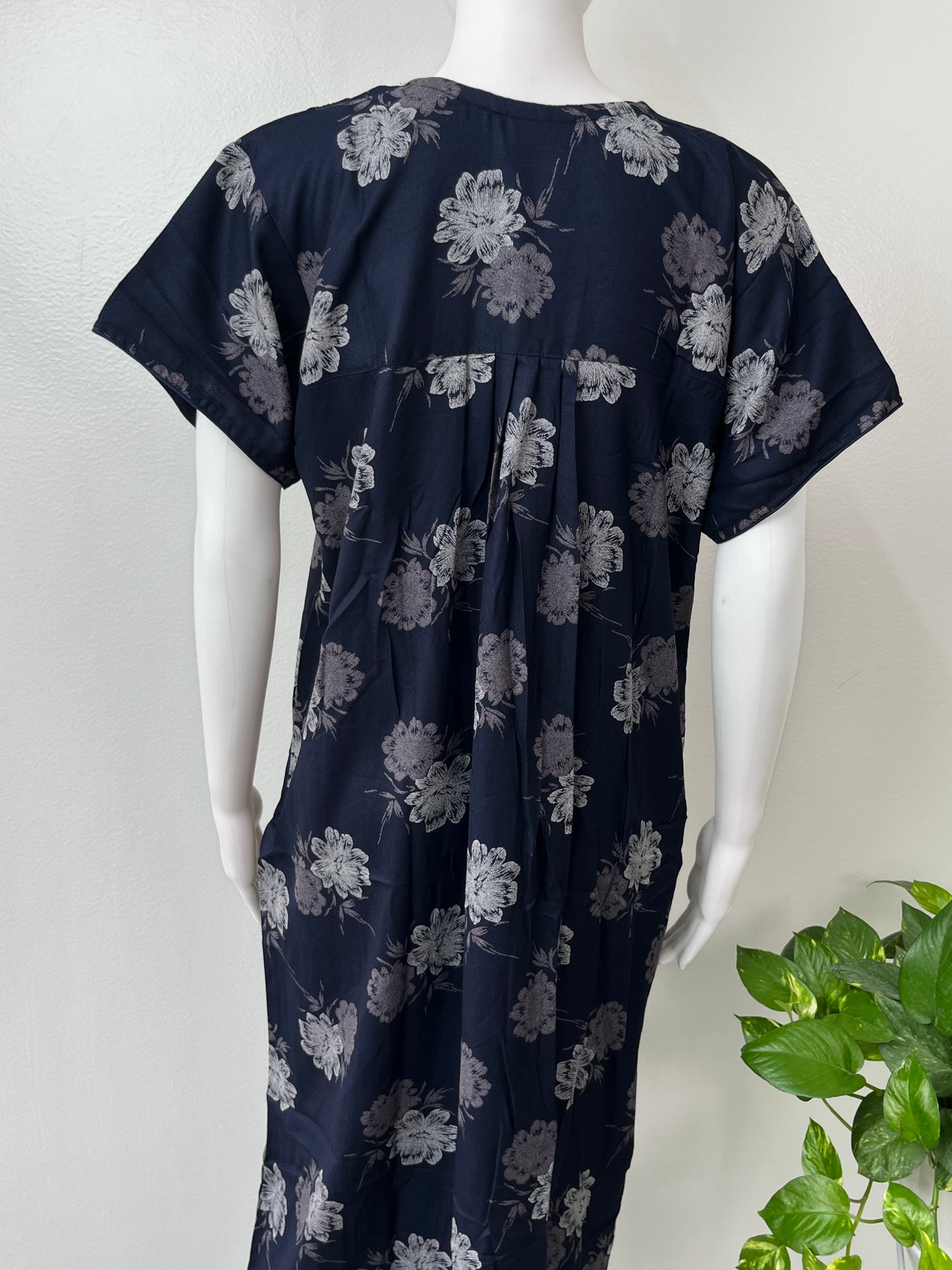 Navy Blue Premium Alpine Fabric Nightgown